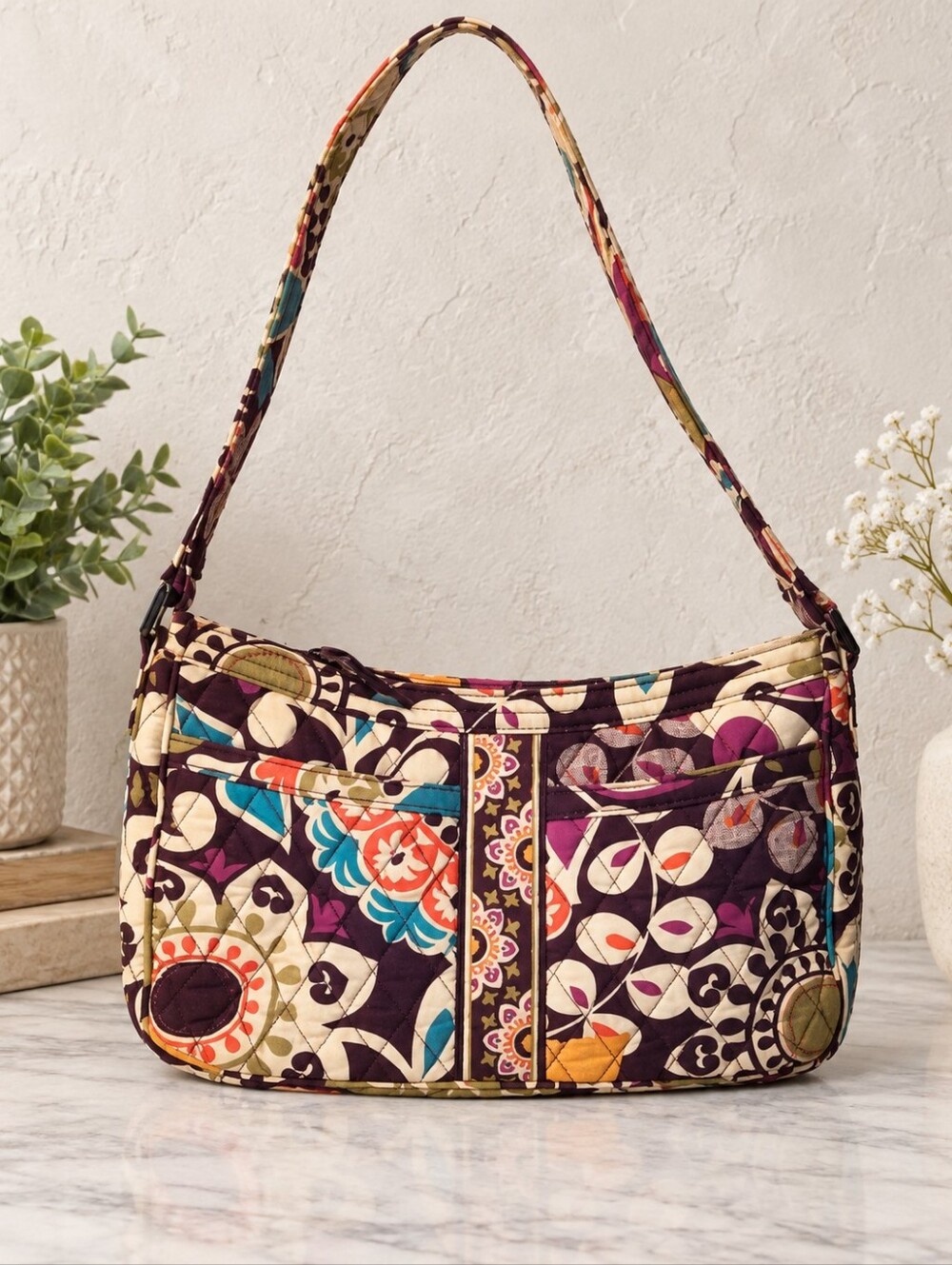 VERA BRADLEY| Quilted Multicolor Floral Shoulder Bag Small-Medium Purse